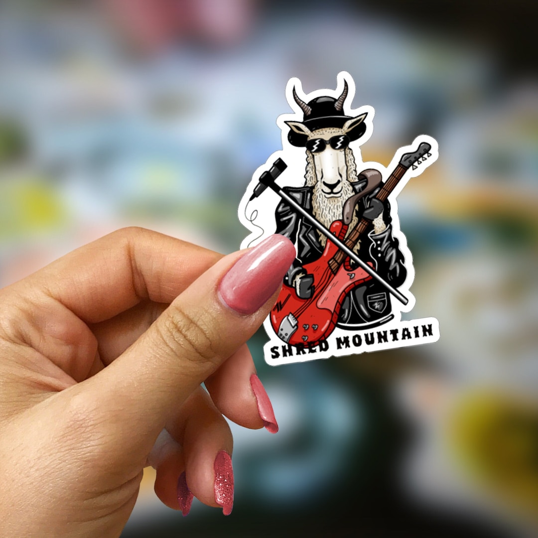 Goat Guitar Sticker ZZ Top Sticker Cute Animal Sticker Music Sticker ...