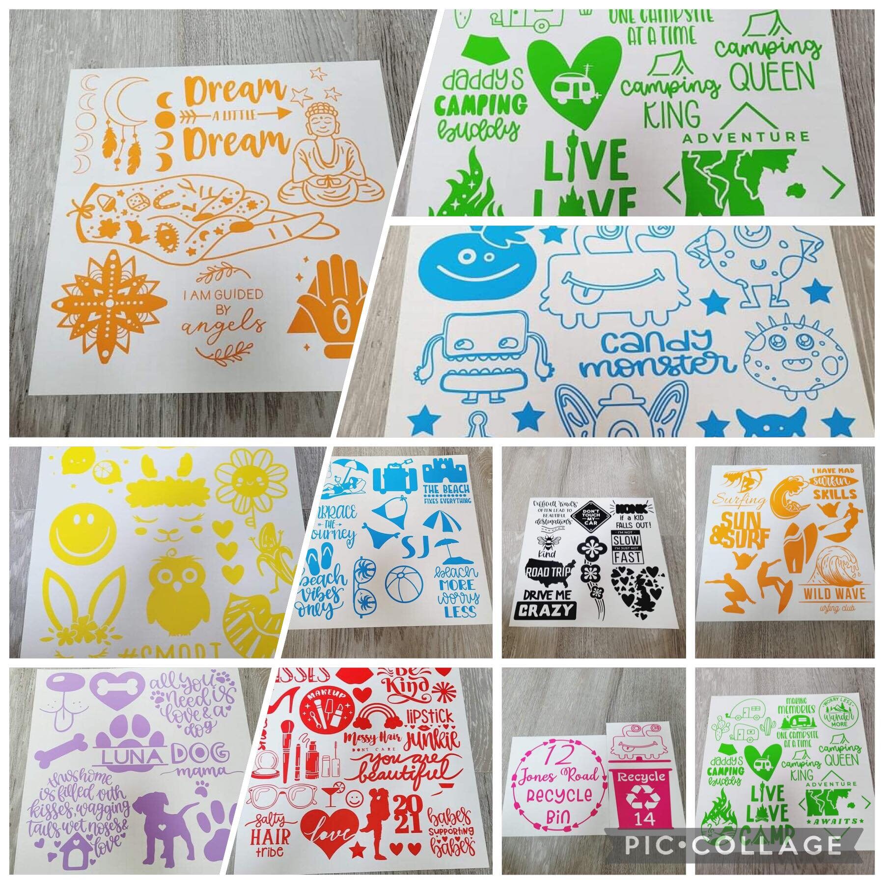 Fun Permanent Vinyl Sticker Sheets Very Popular Use On Walls Etsy UK