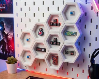 Magnetic Artisan Keycap Display Wall Mount | Modular Honeycomb for IKEA Skadis & Walls | Mechanical Keyboard Decor | Switches Included