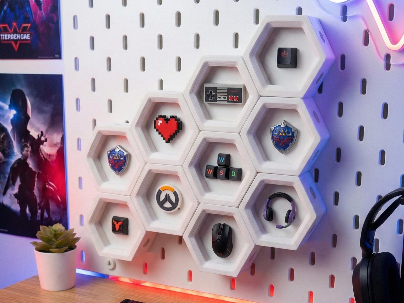 Magnetic Artisan Keycap Display Wall Mount | Modular Honeycomb for IKEA ...