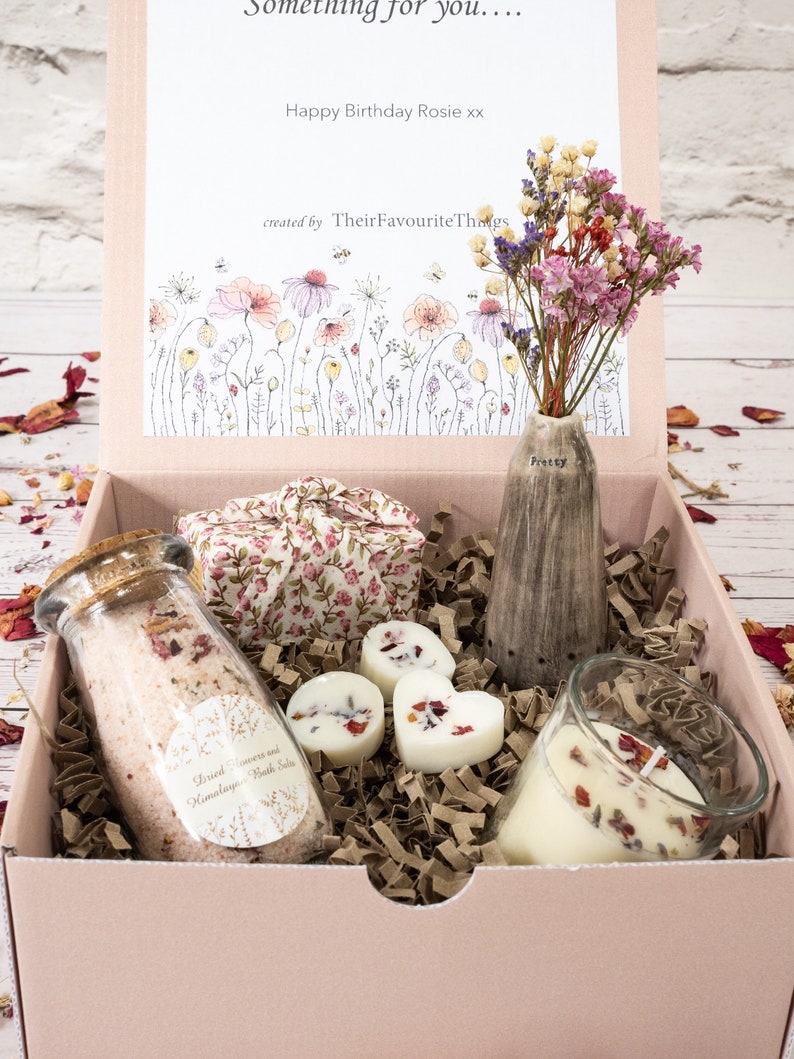 Happy Birthday Present Personalised Self Care Gift Box Filled Artisan Vegan Gift Best Friend Present Bridesmaid Gift Set Spa Gift Eco Gift Artisan Vase