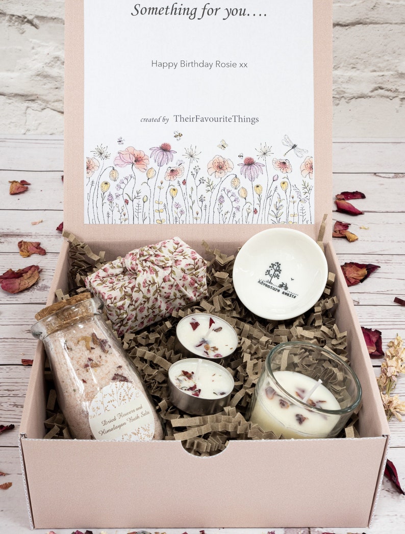 Happy Birthday Present Personalised Self Care Gift Box Filled Artisan Vegan Gift Best Friend Present Bridesmaid Gift Set Spa Gift Eco Gift Adventure Awaits