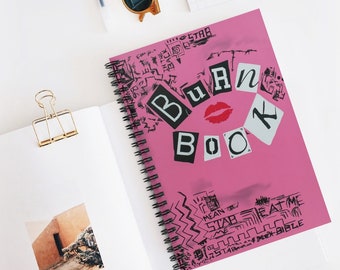 Mean Girls Burn Book, diario en espiral, línea rayada, 118 páginas, (5,98 x 7,99) pulgadas