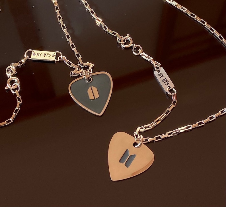 BTS Suga Necklace Suga Guitar Pick Pendant Necklace BTS Etsy
