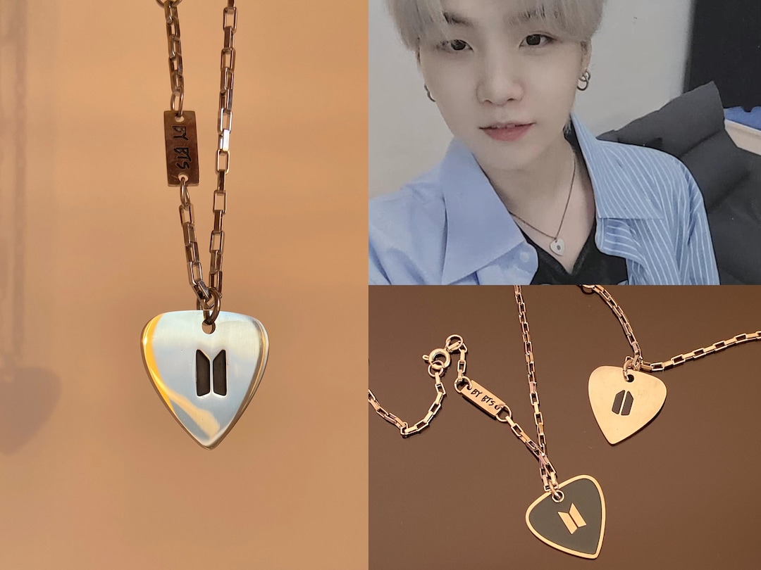 BTS SUGA GUITAR PICK NECKLACE シルバー 正規品