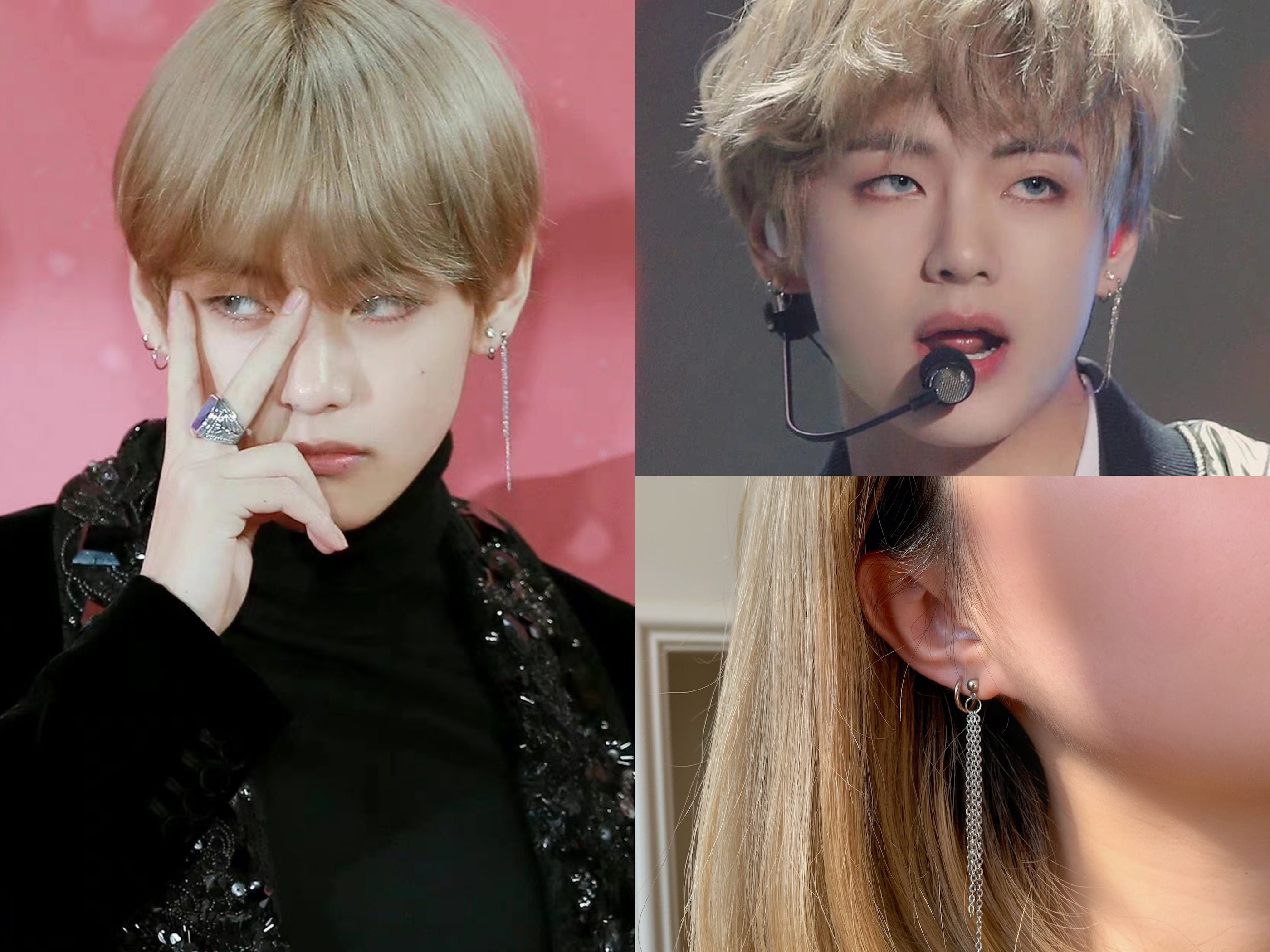 BTS V Earrings Kim Taehyung Long Tassel Earrings BTS - Etsy India