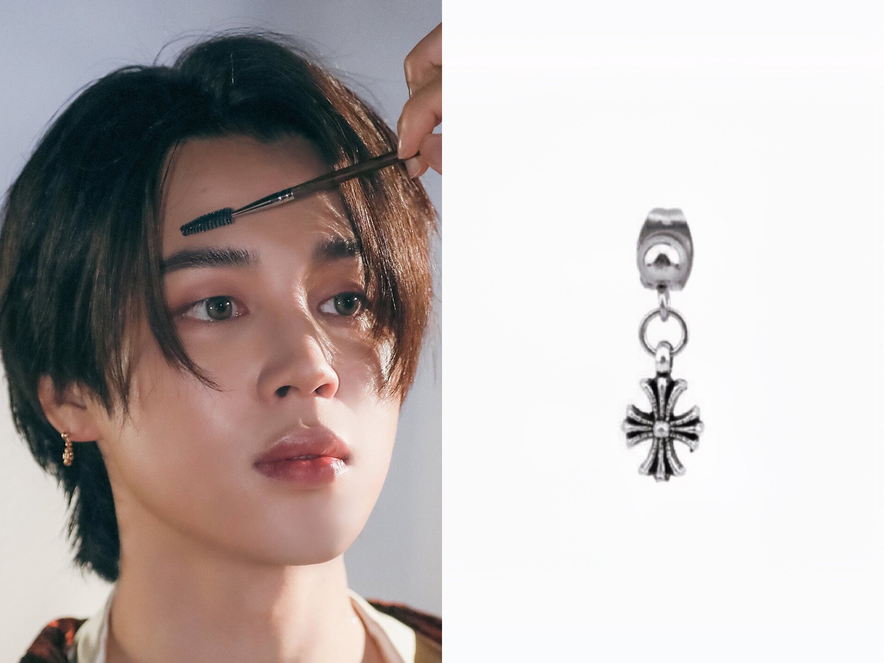 KPOP Idol BTS JIN Surgical steel Cone Chain Earring Ear clip