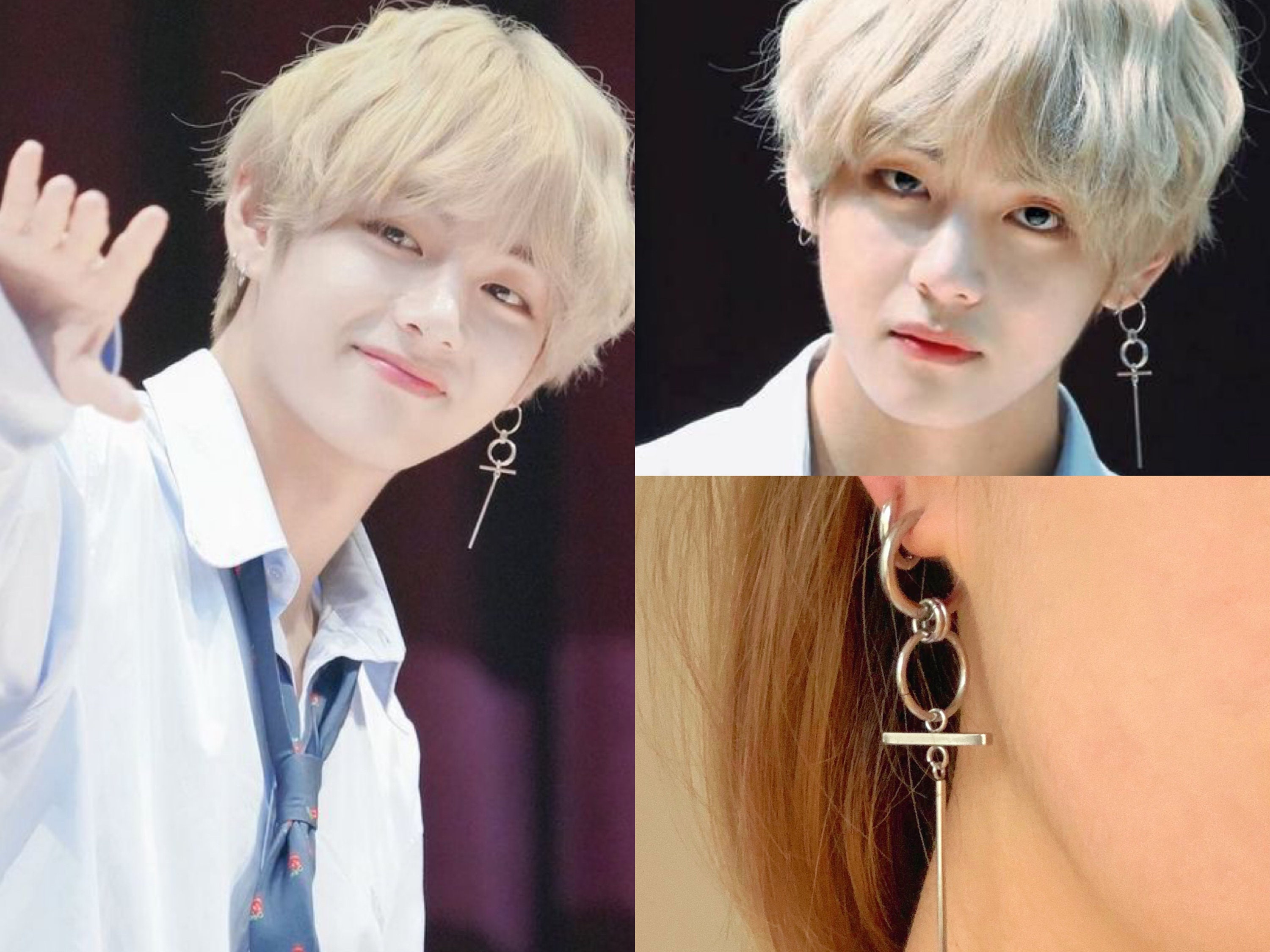Taehyung cross best sale earring