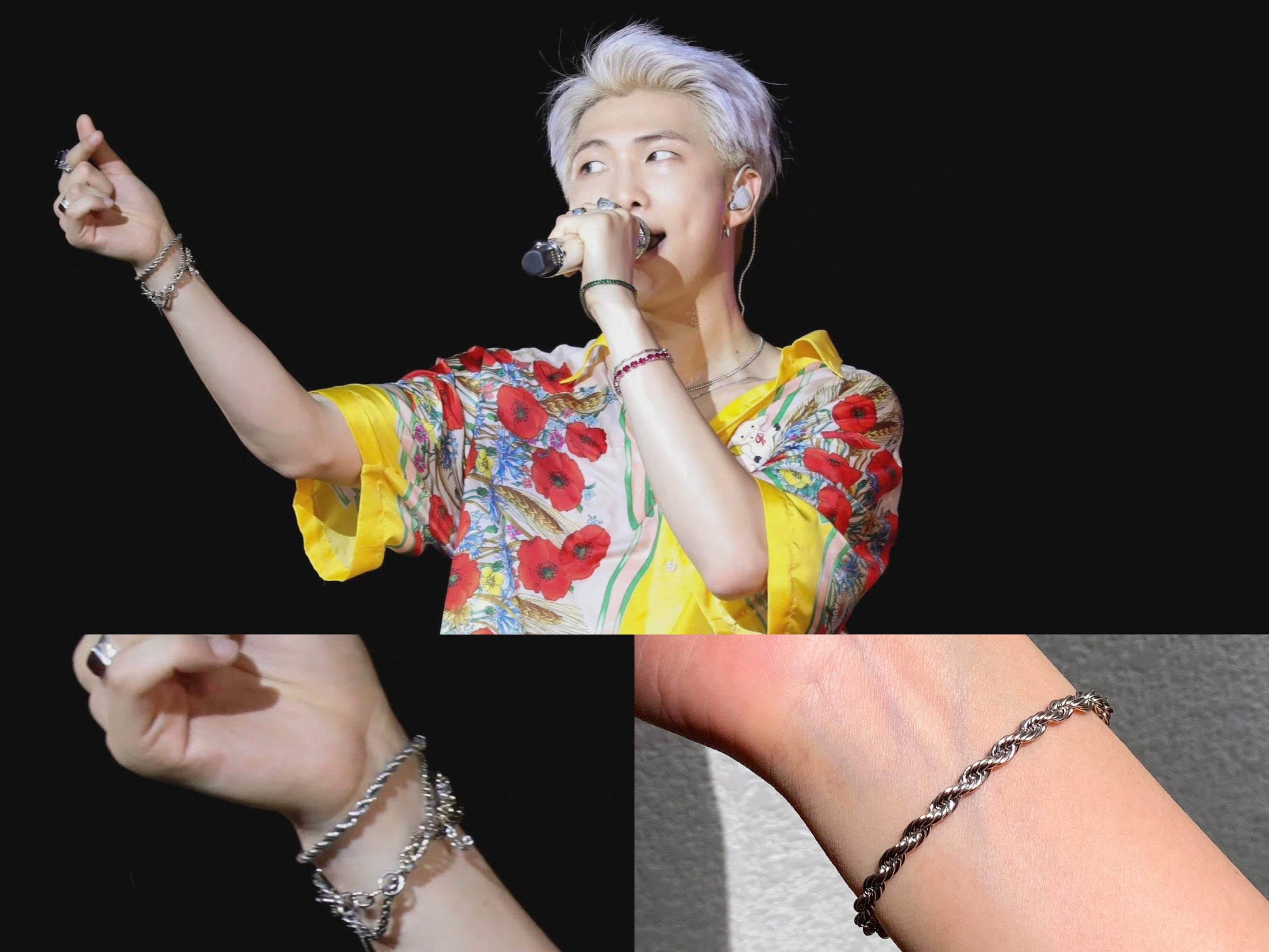 Twist Rope Chain Bracelet Stainless Steel Kpop Jewelry BTS RM