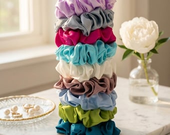 100% Mulberry Silk Scrunchie - Real Silk Hair Tie - Soft & Gentle For Hair Care