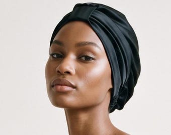 Mulberry Silk Bonnet for Sleeping | Double Lined 19 Momme Silk Turban / Wrap | Anti Frizz & Hair Protection