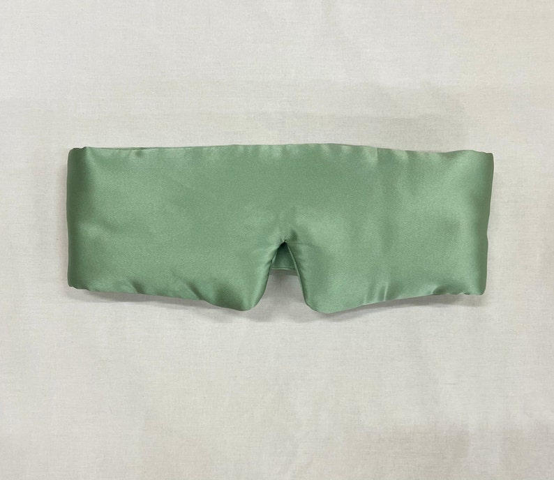 Light mint green silk eye mask