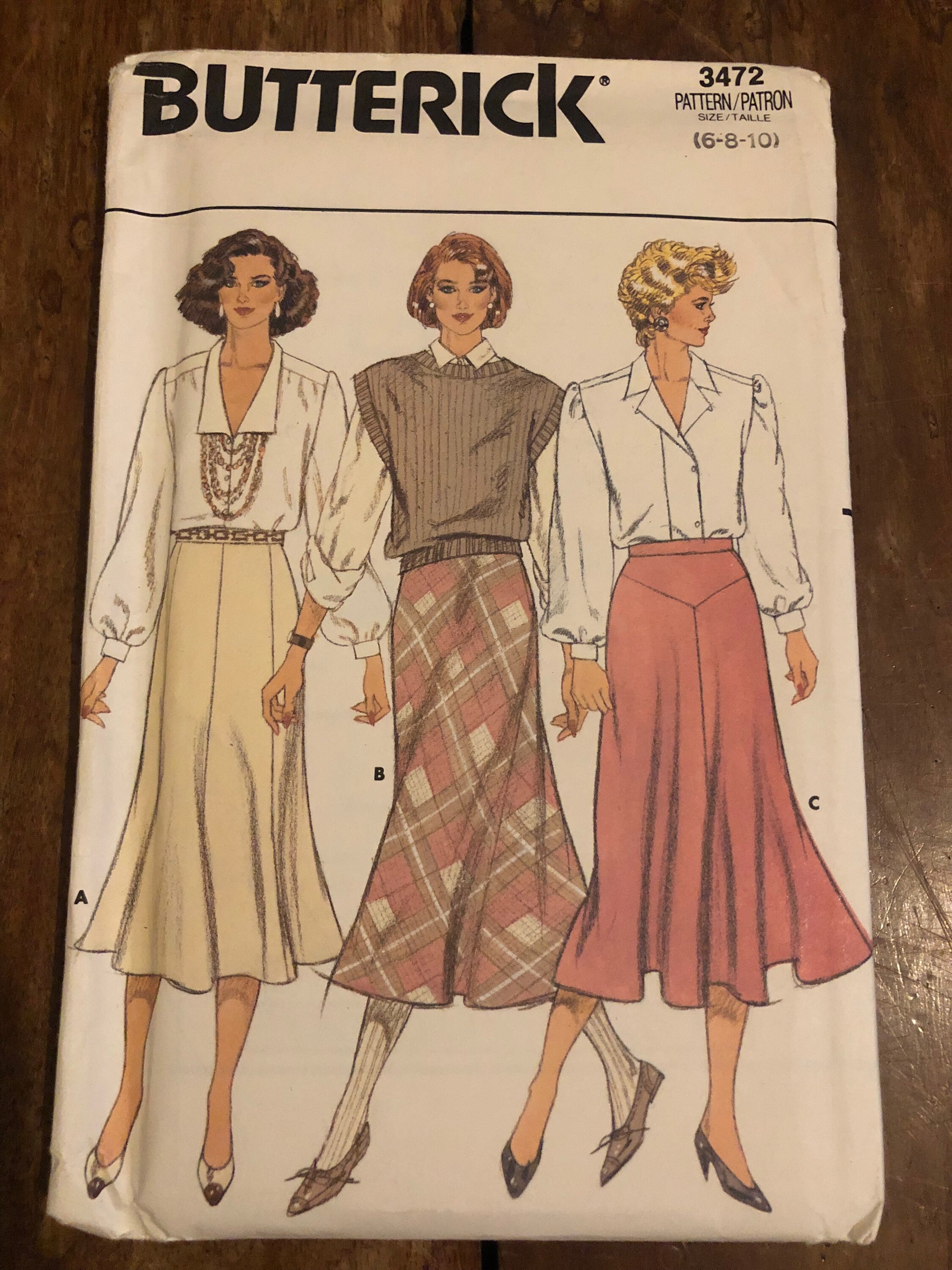 Vintage 80s Skirt Sewing Pattern Size 6 / 8 / 10 Etsy UK
