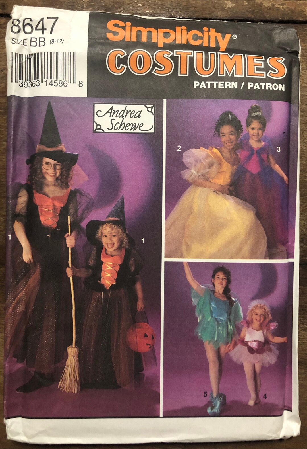Witch Princess Fairy Costume Sewing Pattern Simplicity 8647 Sizes 8 10 ...