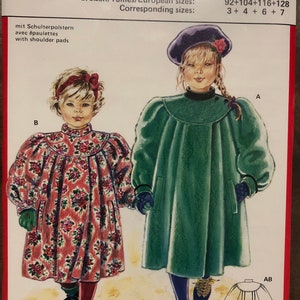 Vintage Girl’s Coat Jacket Sewing Pattern Burda 5611  Size 3 4 6 7