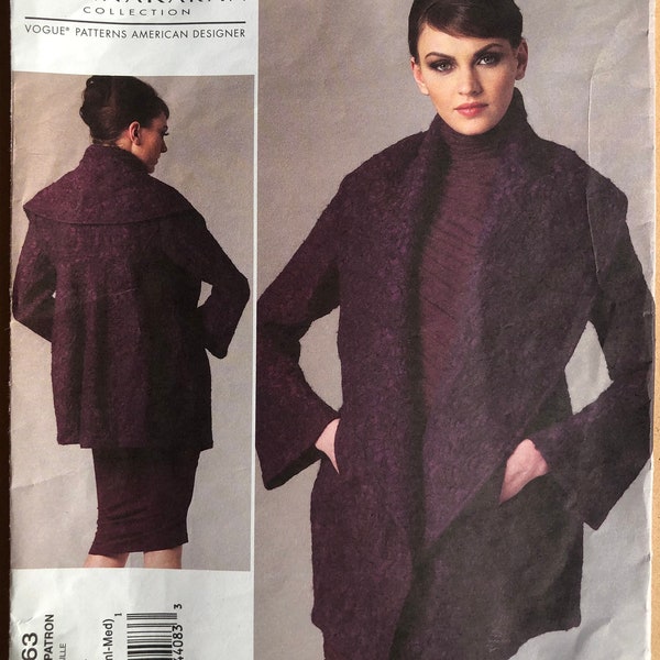 Shawl Collar Jacket Sewing Pattern Donna Karan Vogue V1263 Size XS S M