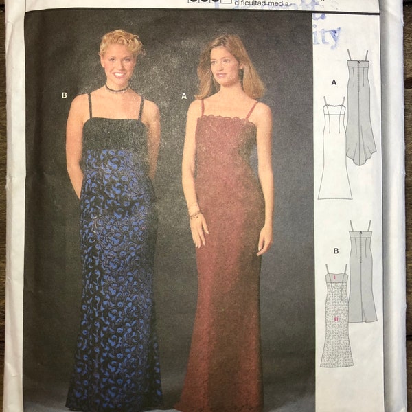 90’s Evening Gown Dress Burda 2594 Sewing Pattern Size 8 10 12