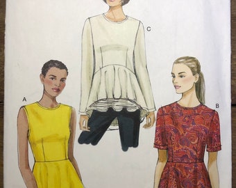 Peplum Top Vogue V8815 Sewing Pattern Size 8 10 12 14 16