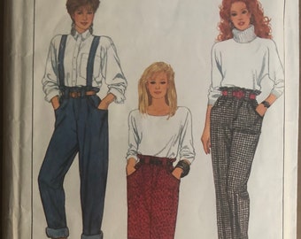 80’s High Waist Pants & Suspenders Simplicity 8870 Size 6 8 10 Sewing Pattern