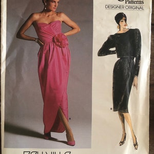 80er Jahre Abendkleid Schnittmuster Vogue 1700 Designer Original Bellville Sassoon Größe 12