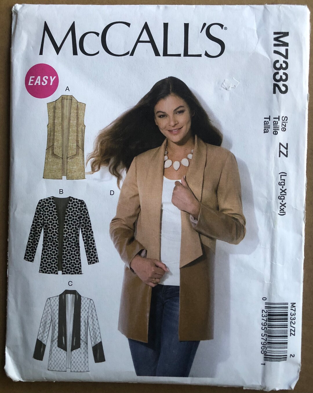 McCall's Sewing Pattern 6468, Misses' Very Loose Fitting Vest