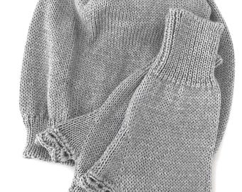Light Grey Merino Wool Slouchy Beanie and Fingerless Gloves Set | Kali Knitwear Accessories