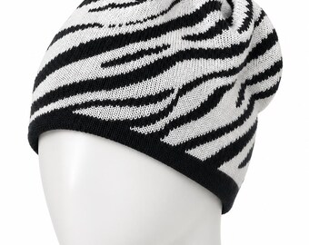 Zebra Knit Hat | Merino Wool Beanie