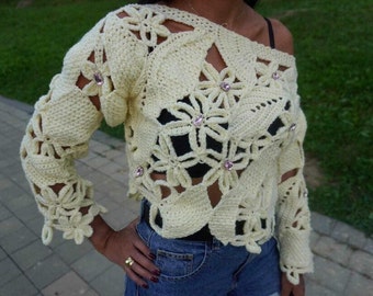 Crochet Top for Women, Crochet Top, Crochet Sweater