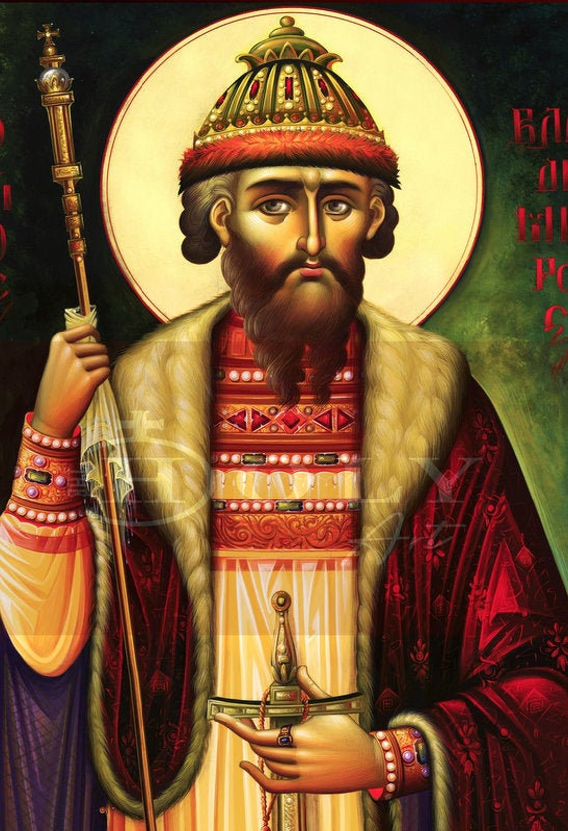 Saint Vladimir icon Handmade Greek Orthodox icon of St Etsy