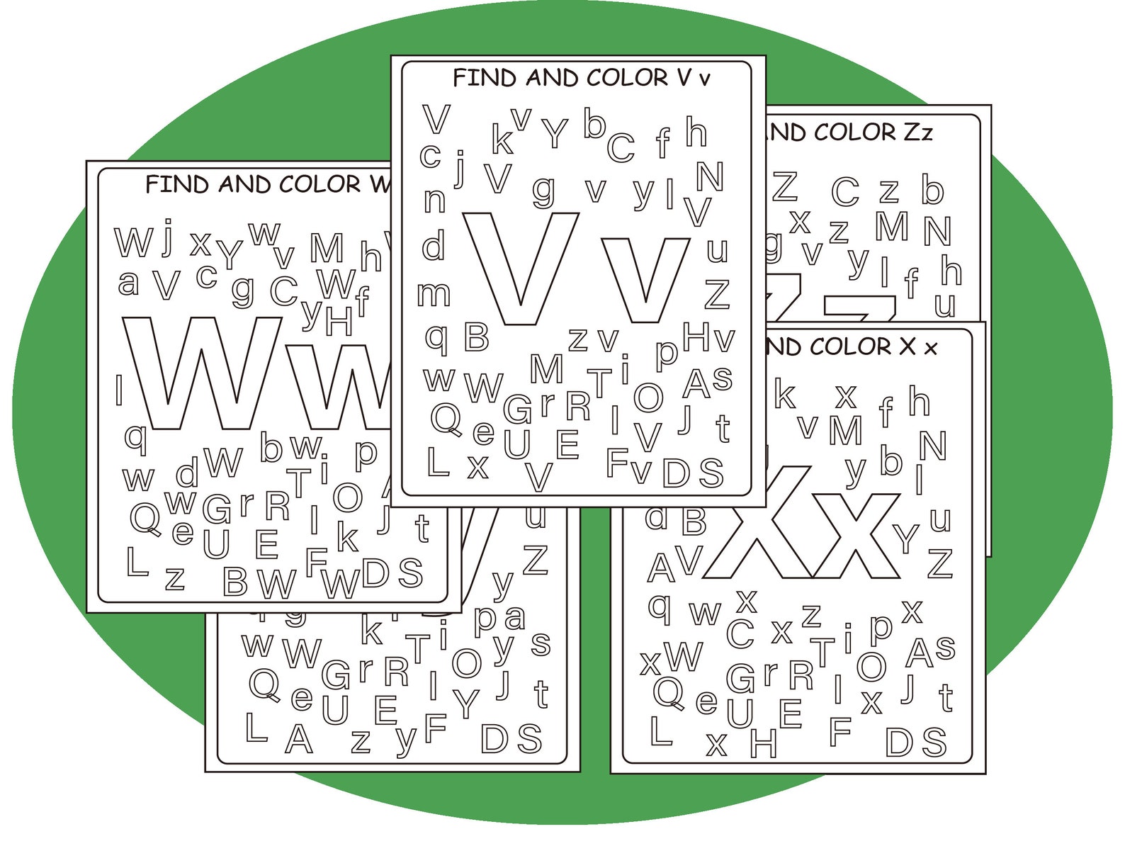 Upper & Lowercase Alphabet Printable Coloring Worksheets for Etsy