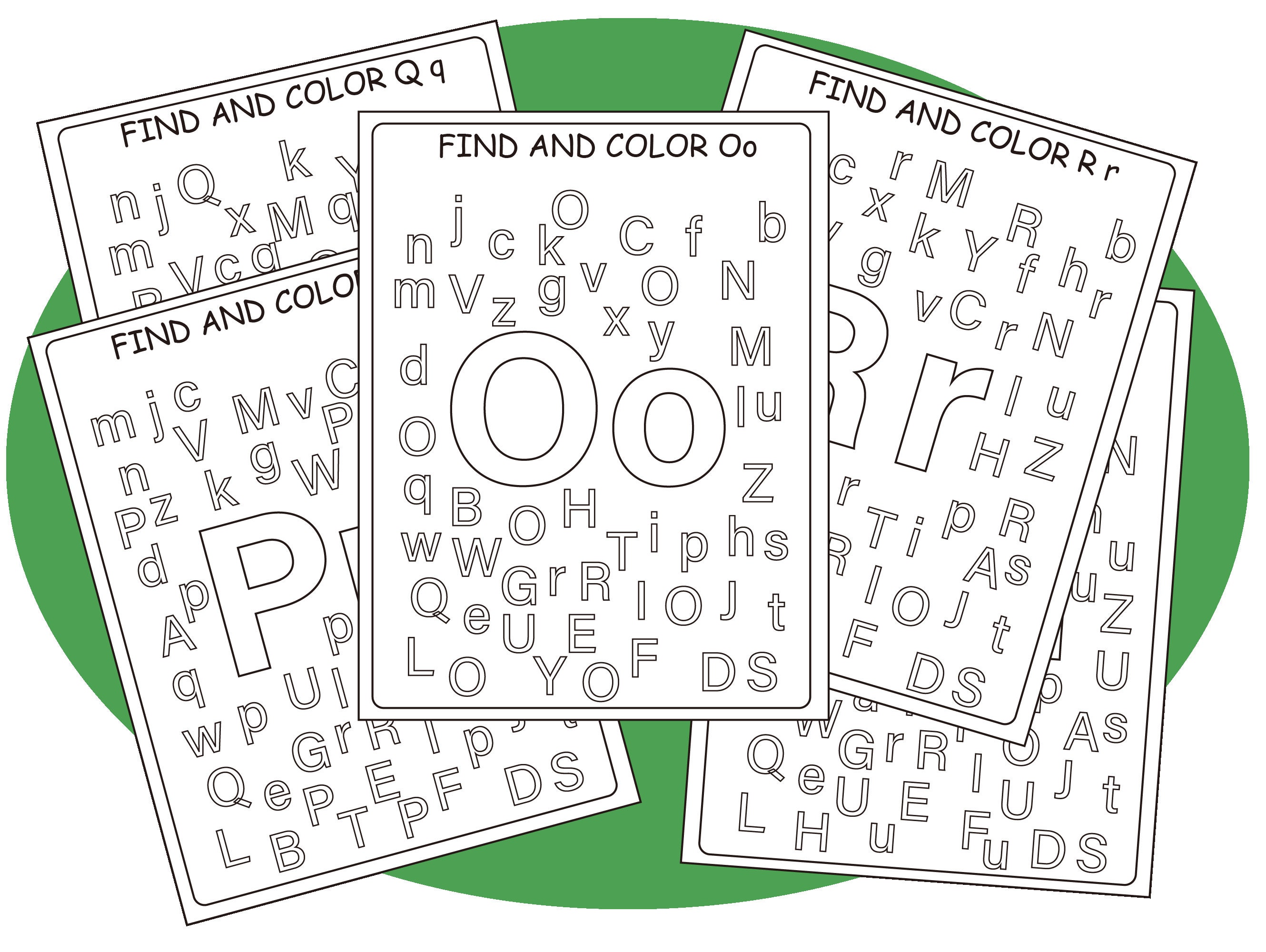 Upper & Lowercase Alphabet Printable Coloring Worksheets for Etsy
