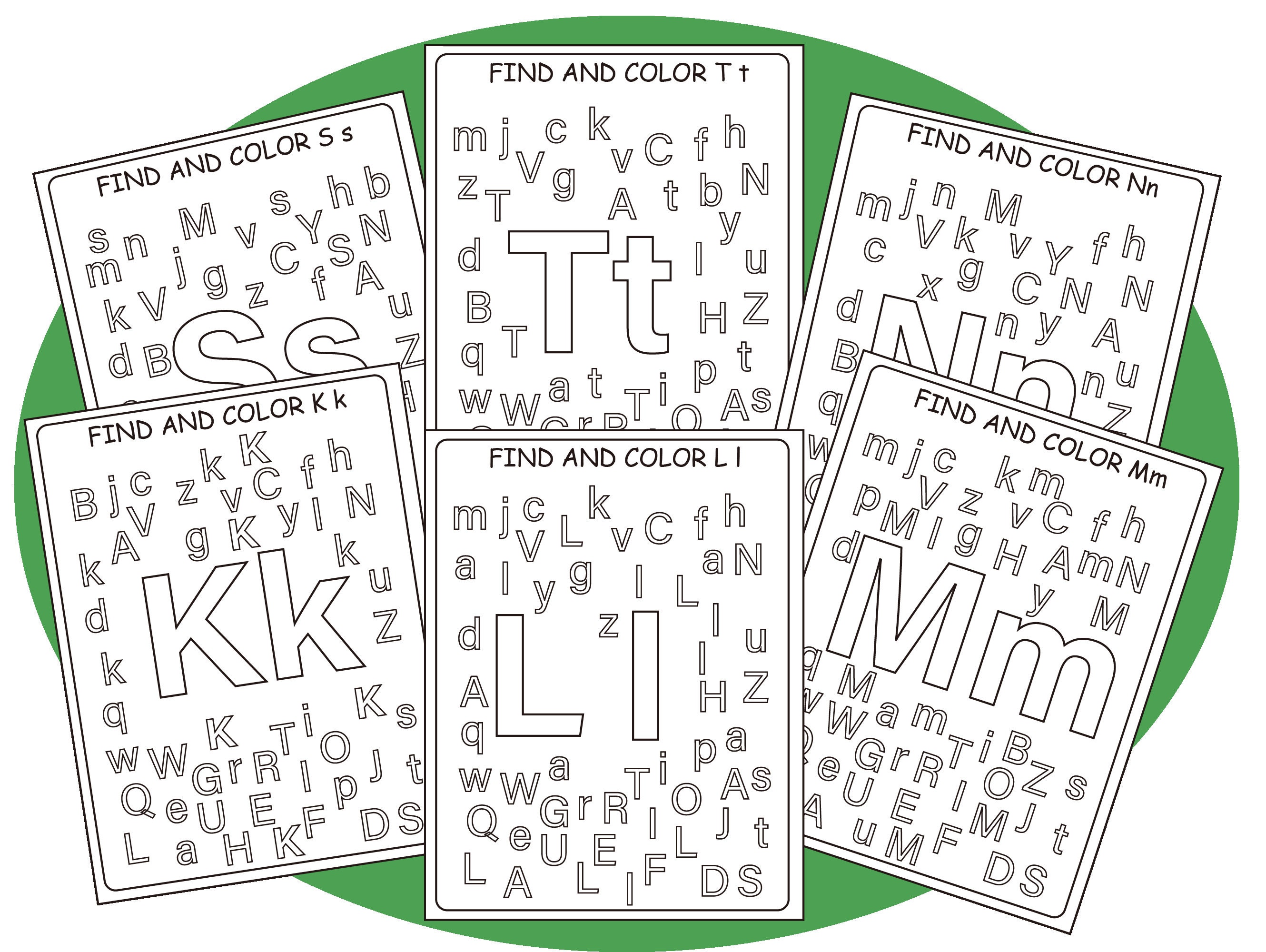 Upper & Lowercase Alphabet Printable Coloring Worksheets for Etsy