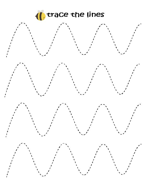 Printable Line Tracing Worksheets, Handwriting Practice, - Etsy
