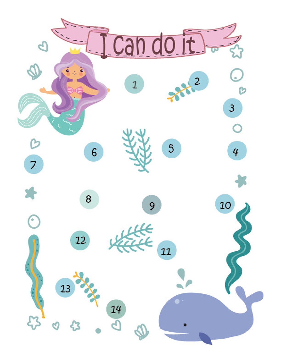 Printable Reward Chart Toddler Reward Chart Mermaid Reward Chart ...