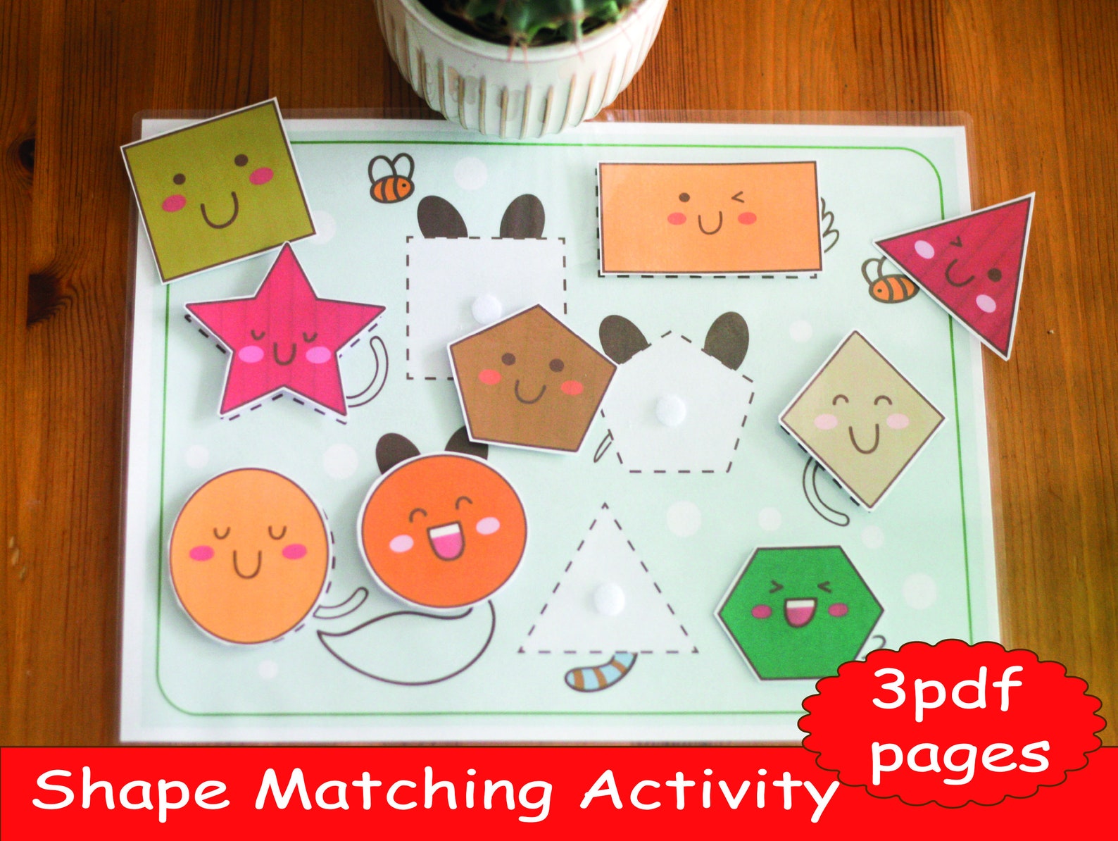 Shape Matching Activity, Shapes Printable, Learning Pages, Toddler ...