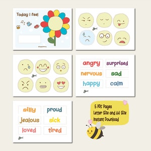 Emotions Chart for Kids Digital Download Emotion Cards for Toddler ...