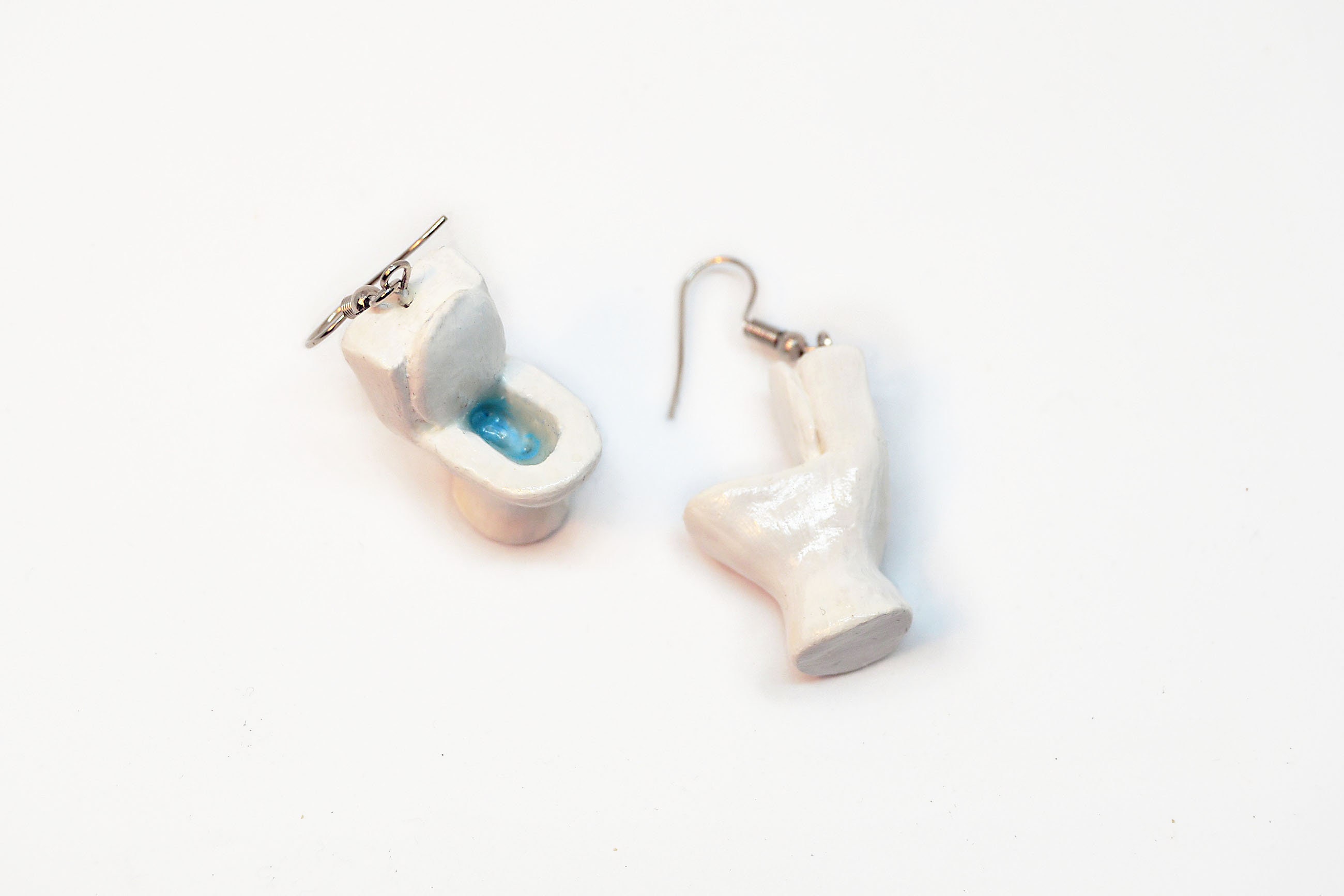 TOILET Privy Lavatory Loo Commode Bathroom Earrings Funny Jewelry UPICK  Hardware