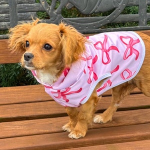 Pink Bows, dog jacket, dogs clothing, dog vest, cat jacket, cats clothing, cat pajamas, pet outfit, pet clothes, chihuahua clothes, coquette