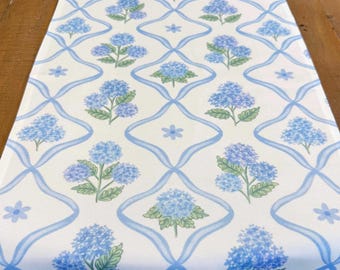 Hydrangea Trellis Table Runner, Grandmillennial Dining Decor