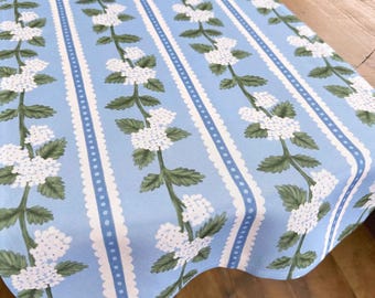 Hydrangea Table Runner, Blue Coastal Decor, Grandmillennial Style
