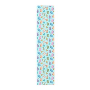 Easter Egg Table Runner, Spring Floral Decor 16" × 72"