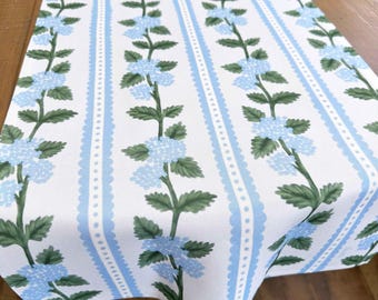 Hydrangea Blue Table Runner, Coastal Elegant Room Decor