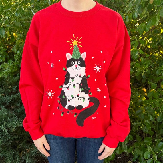 Cat Xmas Sweater, Cat Christmas Outfit, Christmas Pajamas