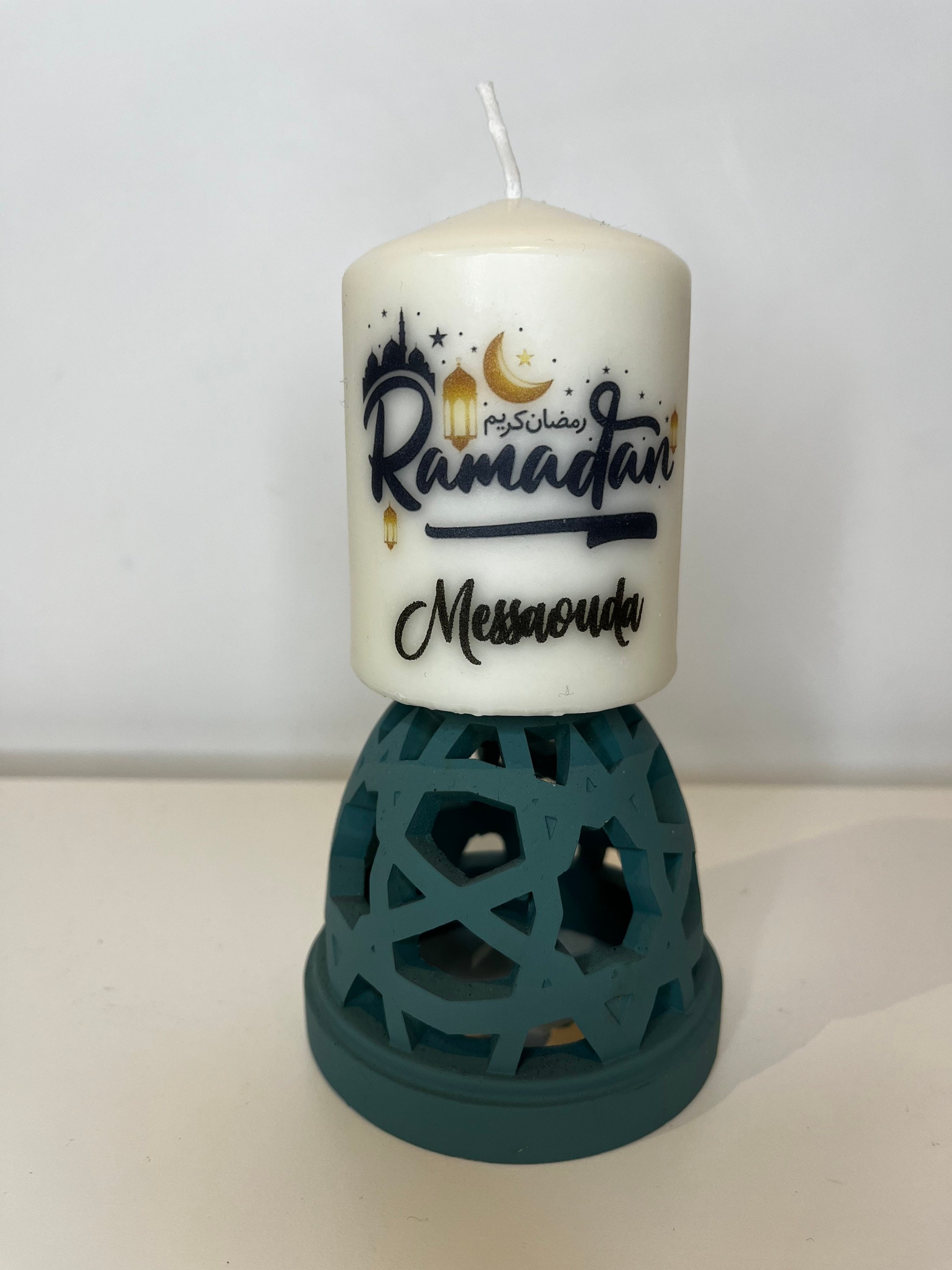 Bougie Personnalisée Fait Maison | 4 Tailles - Cadeau Ramadan, Aid, Ramadan Kareem, Eid Mubarak