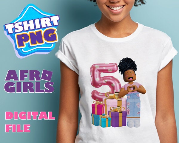 Roblox Birthday Girl African American Family Party Shirts