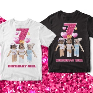 Editable T-shirts design Roblox GirlKids Birthday Printable -  Portugal