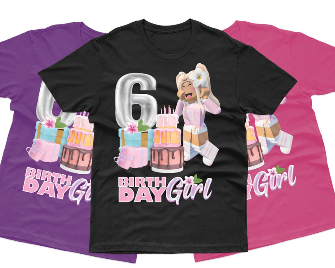 Editable T-shirts Design Roblox Girlkids Birthday Printable 