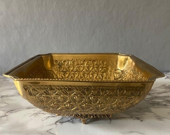 Brass Square Decorative Bowl, Handcrafted Brass Decorative Bowl, Brass Décor, Brass Planter, Flower Bowl, Vintage Centerpiece