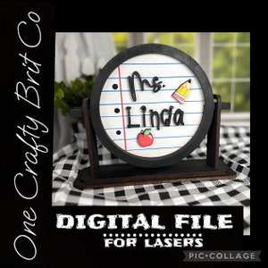 Teachers Paper Insert Only - DIGITAL FILE (includes round and square design)