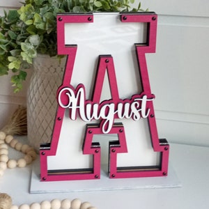 Letter A Piggy Bank with Interlocking Stand - DIGITAL FILE ONLY